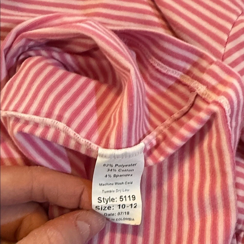 Peggy Green cowl neck hot pink and pale pink striped dress size 10-12 NWOT